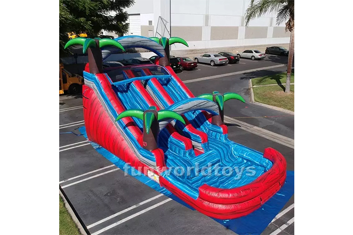 Fun Air Slide Palm Tree Inflatable Water Slide FWS278