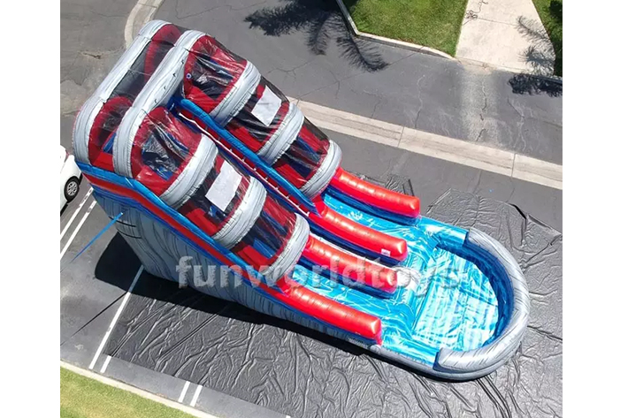 Colorful Custom Inflatable Double Lane Water Slide FWS277