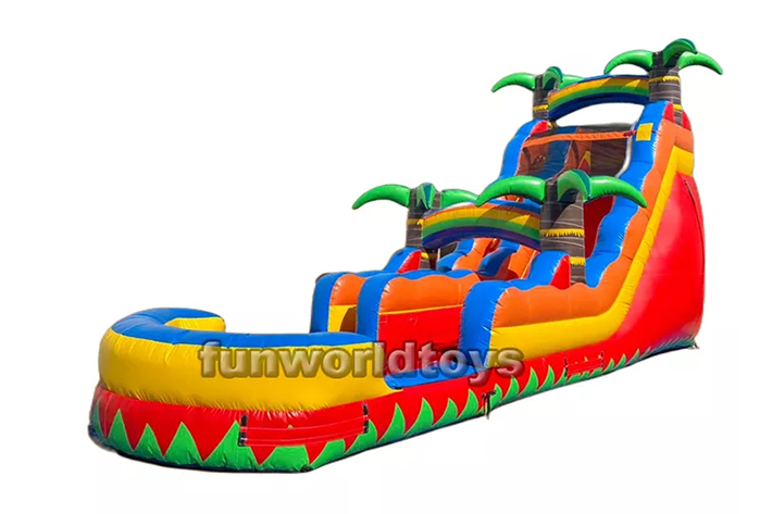 Commercial custom backyard inflatable tropical slide FWS275