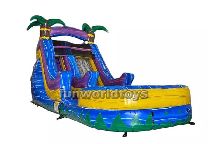 Commercial custom backyard inflatable tropical slide FWS275