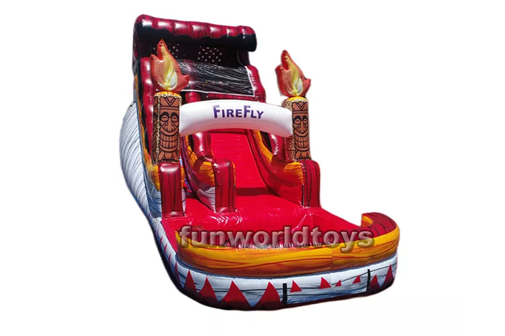 Factory price wholesale fire inflatable water slide FWS274