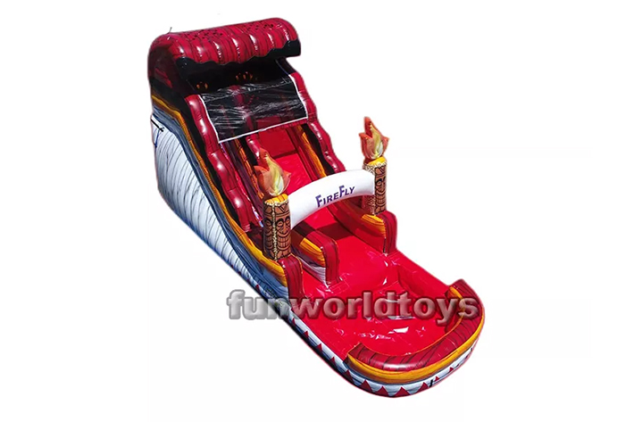 Factory price wholesale fire inflatable water slide FWS274