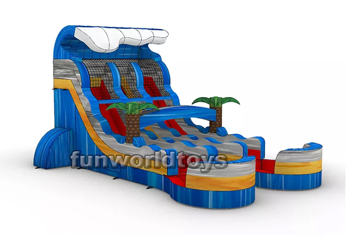 Party Rental inflatable double water slides FWS270