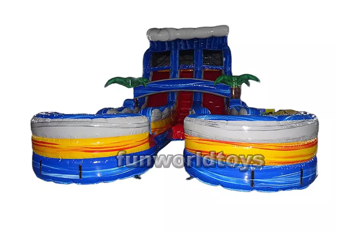 Party Rental inflatable double water slides FWS270