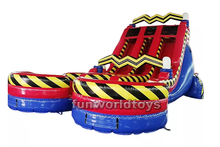 Double inflatable run slides FWS269