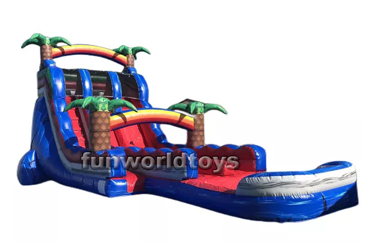 18ft dual lane inflatable water slides FWS267