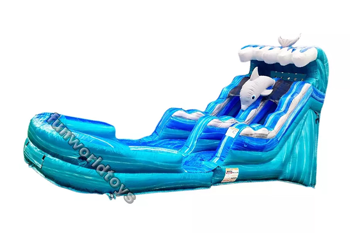 China 15ft dolphin tail water slides FWS263