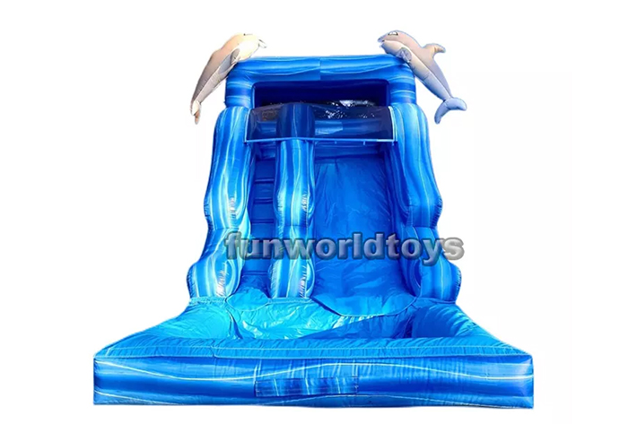 Commercial use 15ft kids single lane water slides FWS262