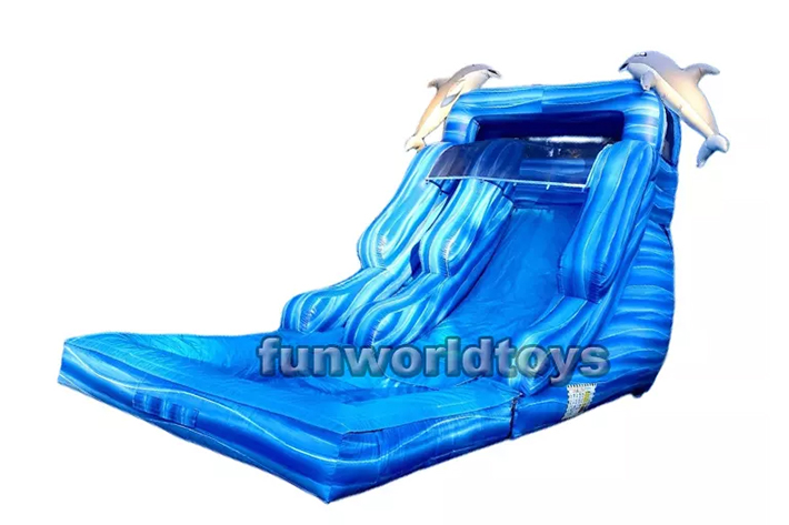 Commercial use 15ft kids single lane water slides FWS262