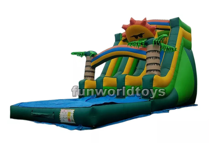 Backyard dual sun inflatable water slides FWS261