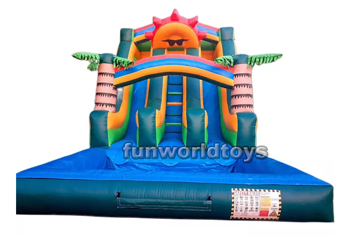 Backyard dual sun inflatable water slides FWS261