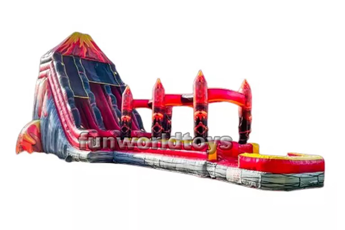 Large thrilling adult volcano inflatable water slide FWS255