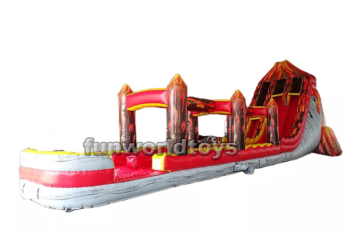 Large thrilling adult volcano inflatable water slide FWS255