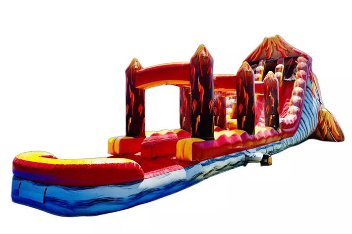 Large thrilling adult volcano inflatable water slide FWS255