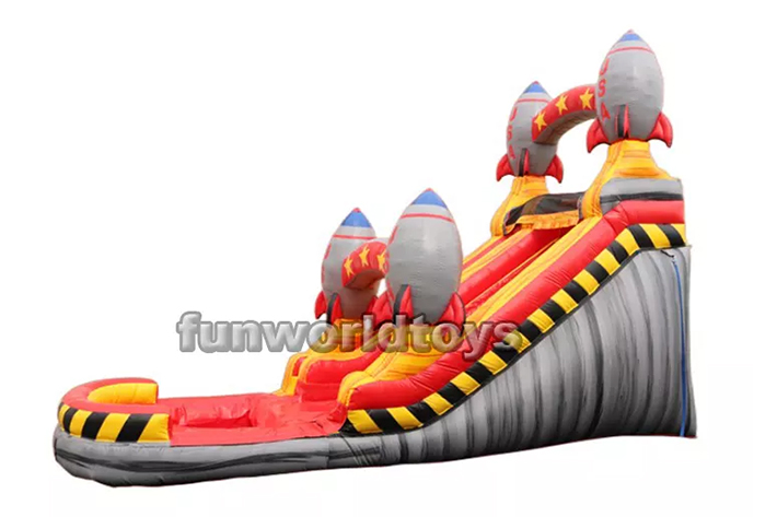 Cheap 15ft inflatable rocket water slides FWS254