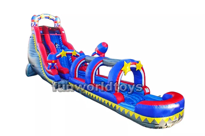 Fun world 60ft long rocket inflatable water slides FWS253