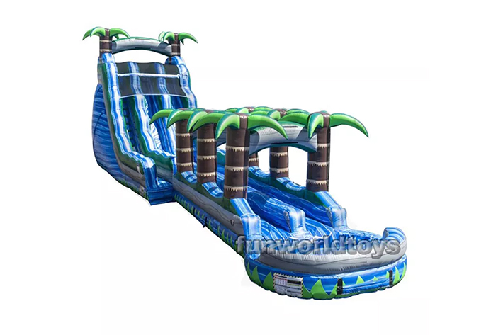 Hot sale blue crush inflatable water slide FWS248