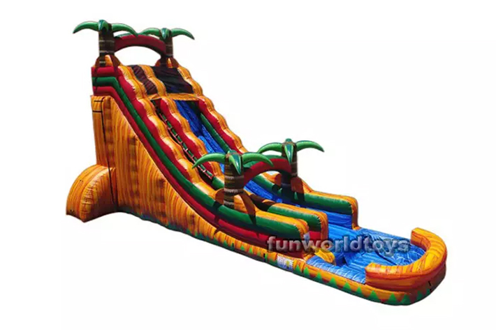 Classic 22ft Palm tree inflatable water slide FWS241