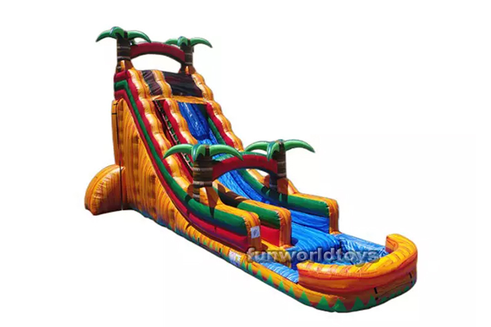 Classic 22ft Palm tree inflatable water slide FWS241