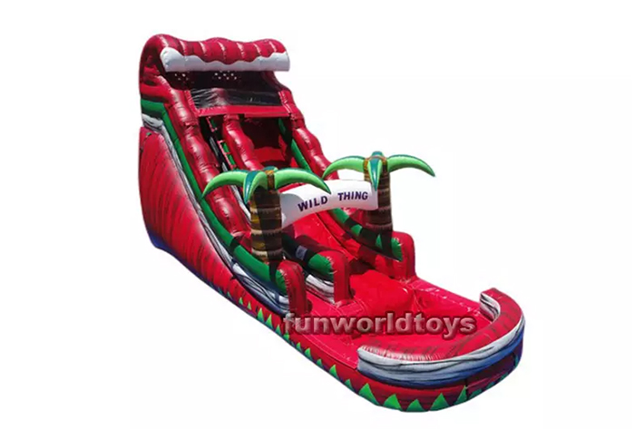 Commercial wild thing inflatable slide with pool FWS239