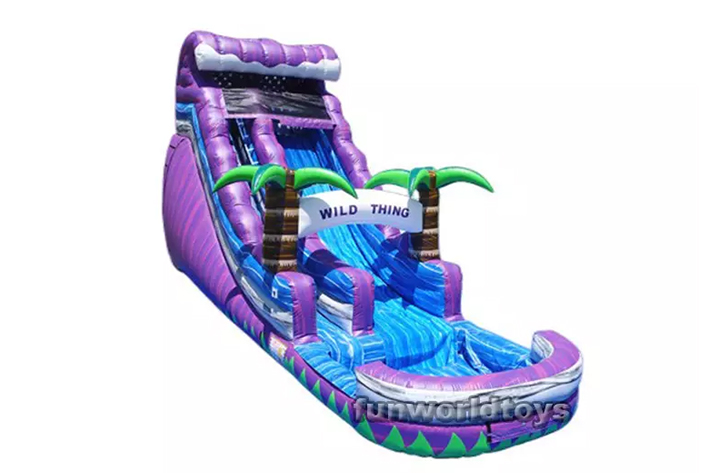 Commercial wild thing inflatable slide with pool FWS239