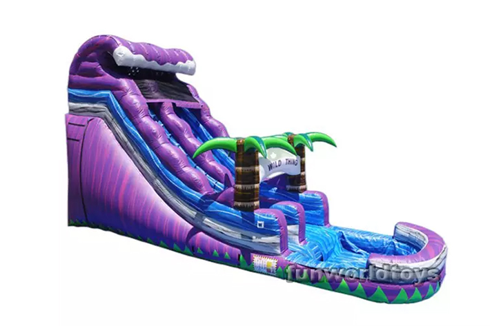 Commercial wild thing inflatable slide with pool FWS239