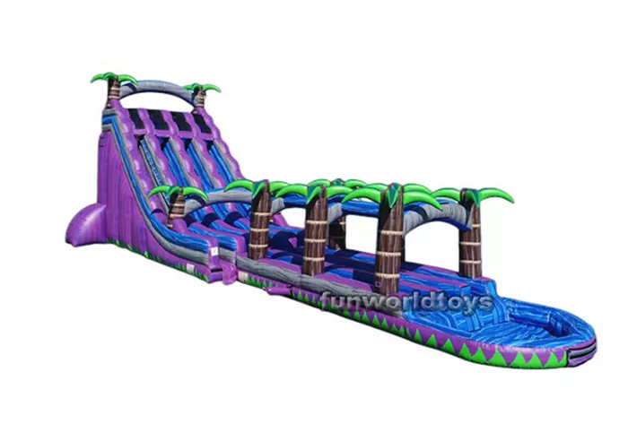 Heavy duty triple lane inflatable water slide FWS235