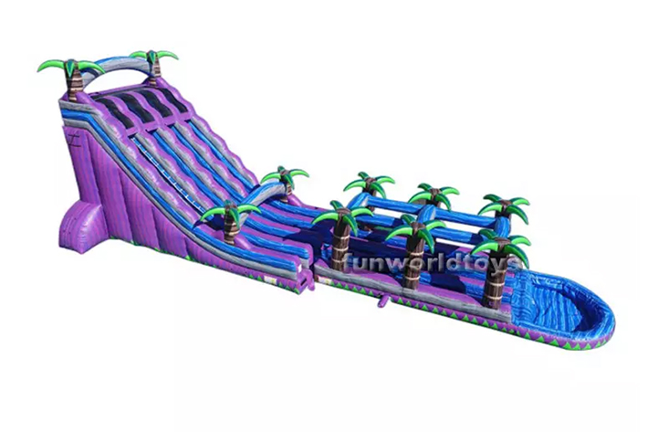 Heavy duty triple lane inflatable water slide FWS235