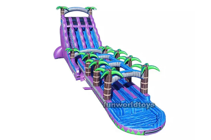 Heavy duty triple lane inflatable water slide FWS235