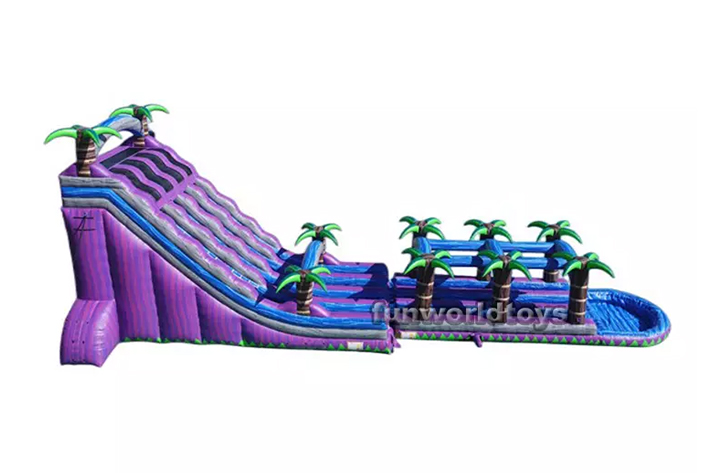 Heavy duty triple lane inflatable water slide FWS235