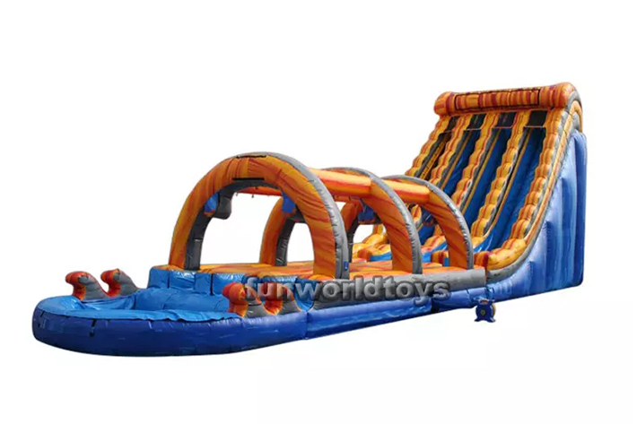 24ft tropical slides colorful triple commercial slide FWS231