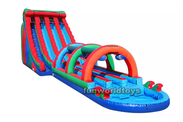 24ft tropical slides colorful triple commercial slide FWS231