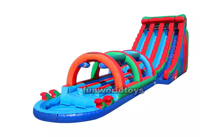 Large 3 lane inflatable water slide FWS226