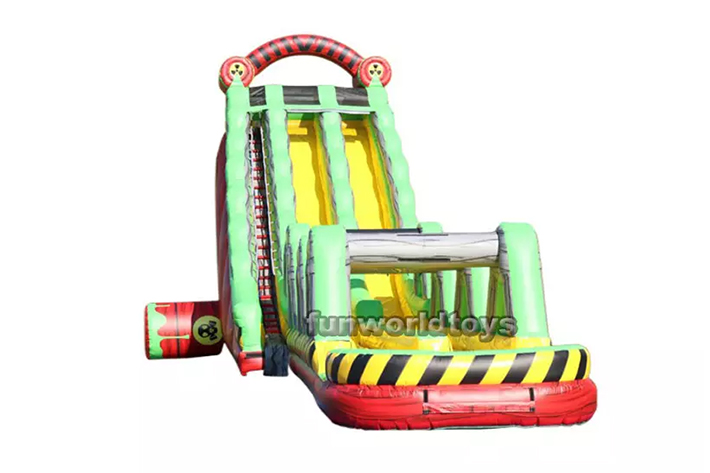 Large dual inflatable hazard water slide FWS225