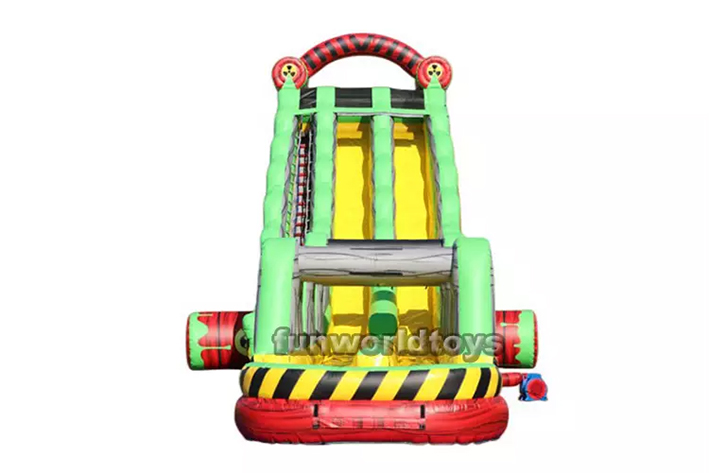 Large dual inflatable hazard water slide FWS225