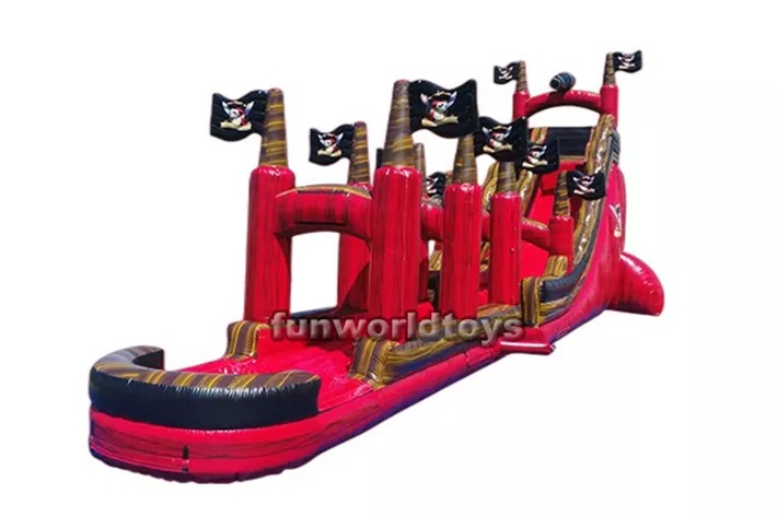 Red pirate waterslide large water slide FWS223