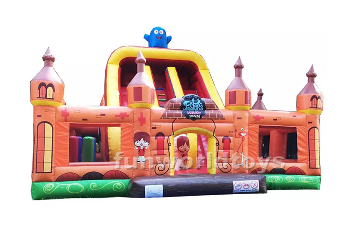 Inflatable dry slide with jumping bouncer FWD266
