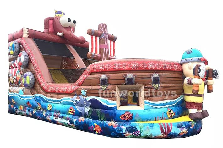 Attractive inflatable viking dry slide FWD261
