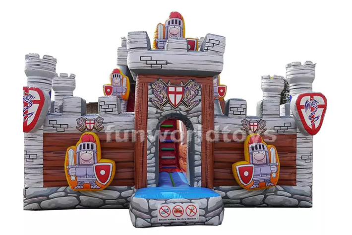 Inflatable knight castle dry slide FWD258