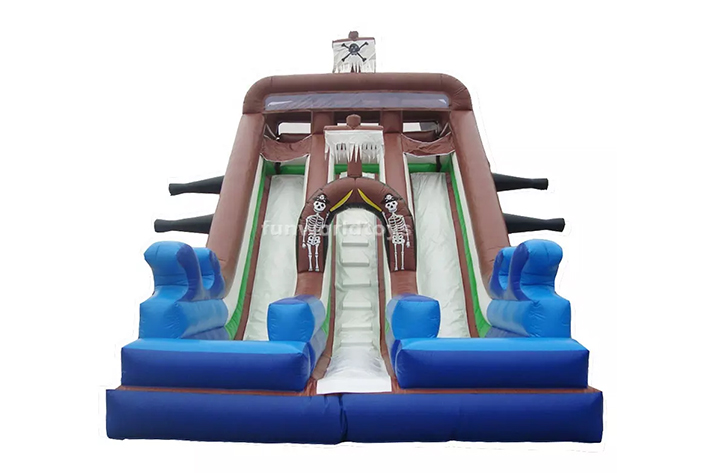 Inflatable dual lane dry slide FWD246