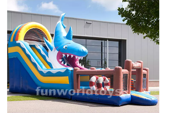 Shark Inflatable Bounce House with slide FWD239