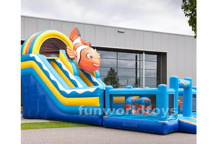 Giant inflatable clownfish bounce house with slide FWD237