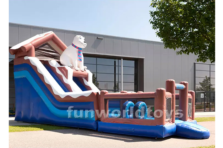 Inflatable polar bear dry slide FWD233