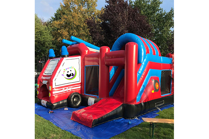 Inflatable Fire Engine Inflatable Slide With Bouncy