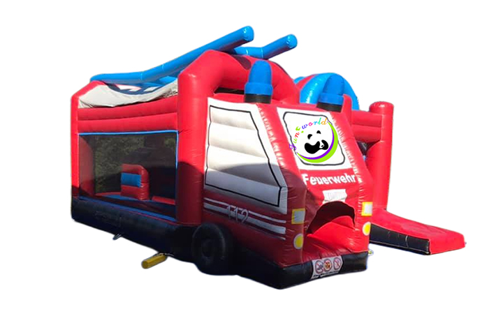 Inflatable Fire Engine Inflatable Slide With Bouncy