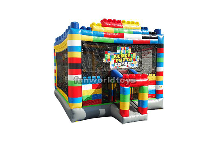 Block inflatable bounce house combo FWZ379