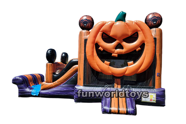 Pumpkin inflatable bouncer with slide FWZ266