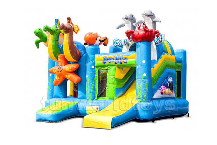 Sea animals bounce house with slide FWZ265