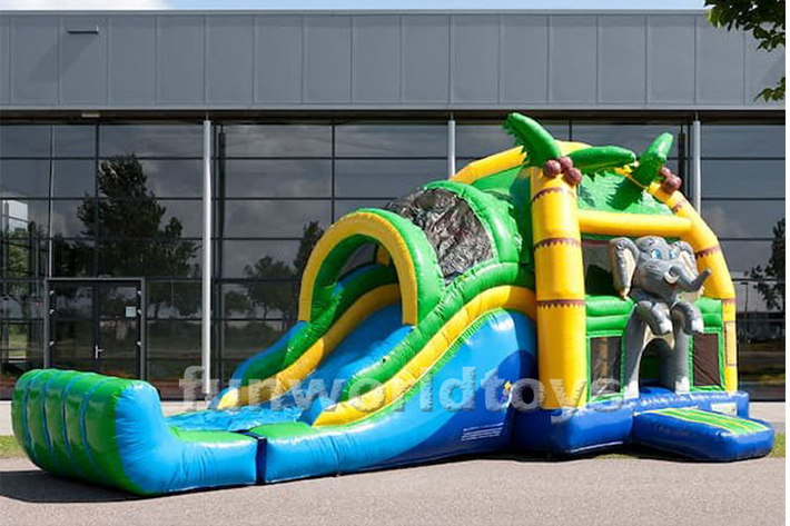 Inflatable Elephant Bouncer with slide FWZ262