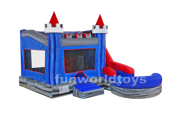 Hot Blue Jumper House with water slide FWZ261
